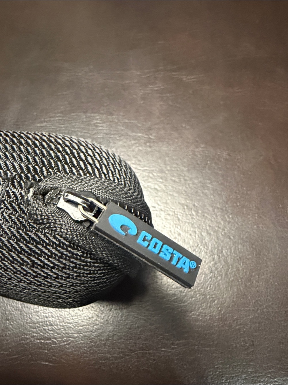 Costa Black Sunglasses Case with Blue Logo Zipper Pull - Picture 3 of 3